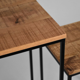 Label 51 Saet plantenzuilen vintage, rough mangohout