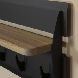 Spinder design Kapstok Jefferson Wood 5, zwart