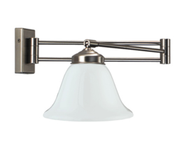 Old timerlight wandlamp Klok, zwenkbaar opaal glas