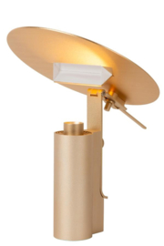 Lucide FITS - Tafellamp - Ø 20 cm - LED - 1x7W 3000K - Mat Goud / Messing