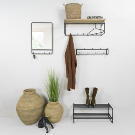 Spinder design Kapstok Clint 3,  zwart met massief eikenhout