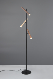 Trio lighting vloerlamp Fiato led, 3-lichts zwart
