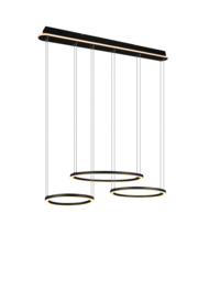 Trio lighting hanglamp Morrison led, mat zwart met switch dimmer