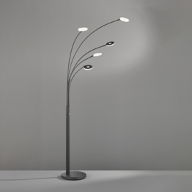 Fischer & Honsel vloerlamp Dent led, 5-lichts zwart