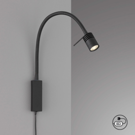 Fischer & Honsel wandlamp Flex Seng led, mat zwart