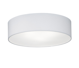 Plafondlamp Maat, witte stoffen kap 40 cm