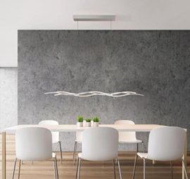 Escale hanglamp Silk led, gepolijst aluminium incl. touchdimmer 120 cm