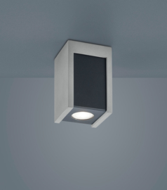 Helestra plafondlamp Pont led, vierkant mat grijs-zwart