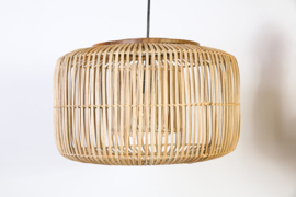 WF Light hanglamp Tondo, natural 40 cm met hout