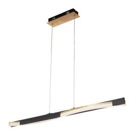 Fischer&honsel hanglamp Bridge led, zwart-goud incl. afstandsbediening