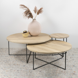 Spinder design salontafel Dress 79, zwart-eiken