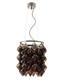 By Rydéns Gemma hanglamp Ø45 cm zwart satijn/bruin
