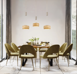 Fischer&honsel hanglamp Shine wood led, 3-lichts nikkel-eiken