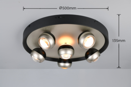Trio-lighting plafondlamp Orbit led, mat nikkel