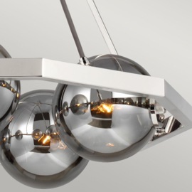 Elstead lighting hanglamp Harper, 5-lichts smoke glas