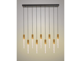 Light trend hanglamp Kiki, 9-lichts zwart-goud