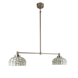 Old timer light hanglamp Iglo, 2-lichts opaal 20 cm