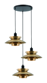 Freelight hanglamp Muschio,  3-lichts zwart-brons