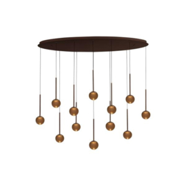 Lucide  CALINA - Hanglamp - LED Dimb. - CCT - 12x7W 2200K/3300K bruin