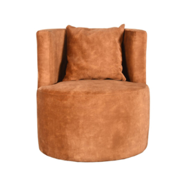 Label 51 fauteuil Evy, stof velours oker
