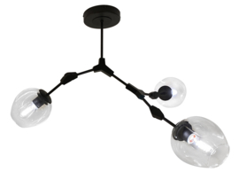 Light trend plafondlamp Atom, 3-lichts zwart