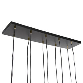 Qazqa hanglamp Raspi, 10-lichts zwart - goud