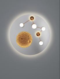 Trio lighting plafondlamp Zodiac led, geborsteld aluminium incl. switch dimmer