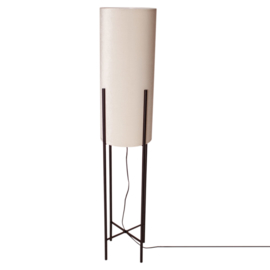 By Rydéns vloerlamp Honey, zwart met een creme - witte kleur kap incl. licht bron