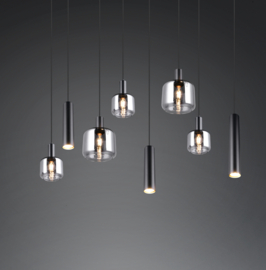 Trio lighting hanglamp Mataro, 8-lichts zwart