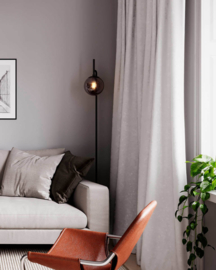 By Rydéns vloerlamp Boyle, zwart met rookglas