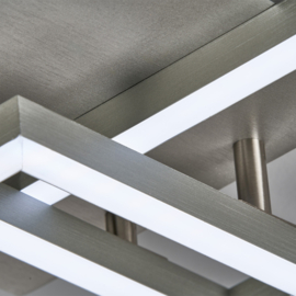 Fischer & Honsel plafondlamp Seth led, geborsteld aluminium 52 cm incl. afstandsbediening