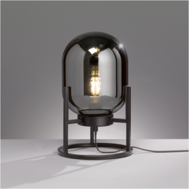 Fischer & Honsel  tafellamp Regi, zwart met glas