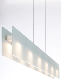 Linea Verdace hanglamp Viga led,nikkel met glas 120 cm