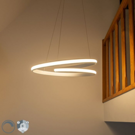 Qazqa hanglamp Rowan led, wit incl. switch dimmer 55 cm