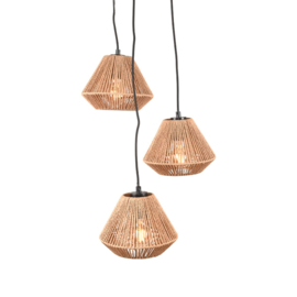 Label 51 hanglamp Ibiza, 3-Lichts naturel jute