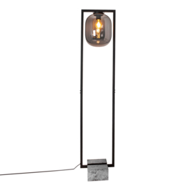 By Rydéns vloerlamp Dixton, zwart met smoke glas incl. led bron