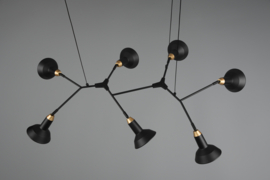 Trio lighting hanglamp Roxie, 7-lichts zwart
