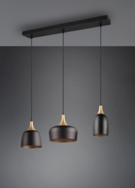 Trio lighting hanglamp Chiraz, 3-lichts mat zwart