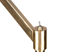 Trio lighting vloerlamp Cassio, messing met stoffen kap