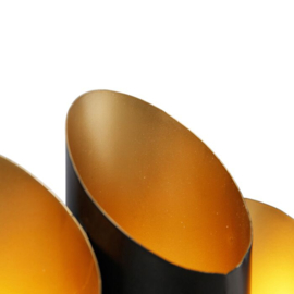 Qazqa wandlamp Whistle, 10-lichts zwart-goud