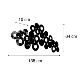 Qazqa wandlamp Circles, 138 cm koper
