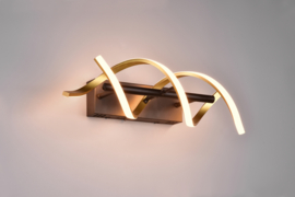 Trio lighting wandlamp Sequence led, mat messing incl. switch dimmer