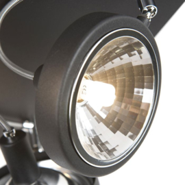 Qazqa plafondspot  Nox led, 4-lichts zwart incl. licht bron