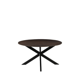Label 51 Eettafel Otis, espresso mangohout | zwart metaal 140 cm