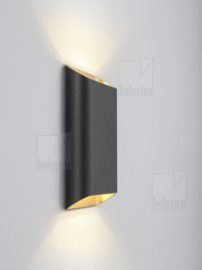 Helestra wandlamp Toco led, zwart-goud