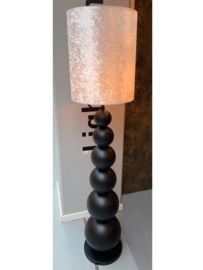 Light trend vloerlamp Bal-6 , zwart met lichte kap