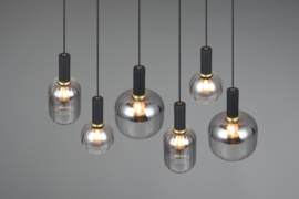 Trio lighting hanglamp Diva, 6-lichts zwart
