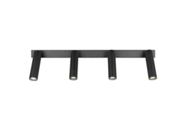 Trio lighting plafondspot  Ambala led, 4-lichts zwart incl. switch dimmer