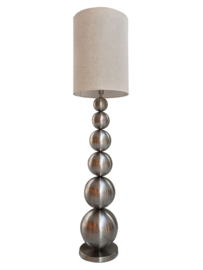 Light trend vloerlamp Bal-6 , nikkel met witte kap