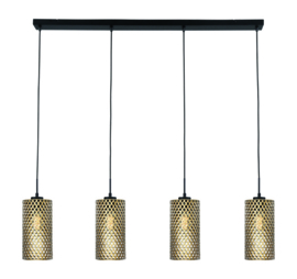 Freelight hanglamp Cestino , 4-lichts goud